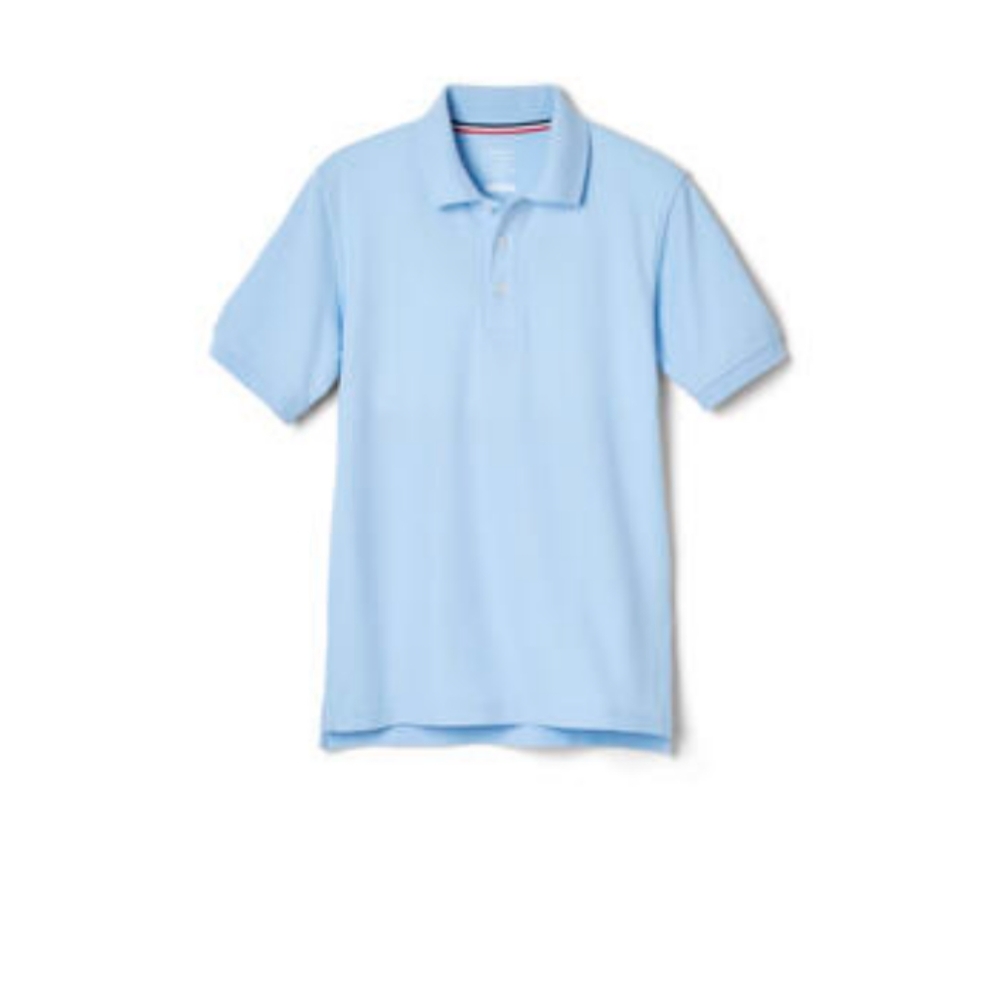 French Toast Boys' Short Sleeve Pique Polo Light Blue Size 10/12